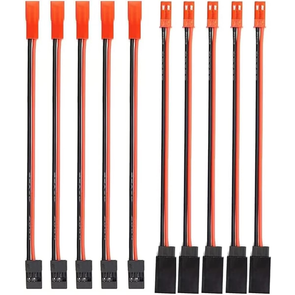 JST Plug to JR Connector Male Female Cable Servo Adapter Cable 5 Pairs 22AWG 10cm Silicone Wire for RC Car Truck Airplane RC FPV Racing Drone Helicopter