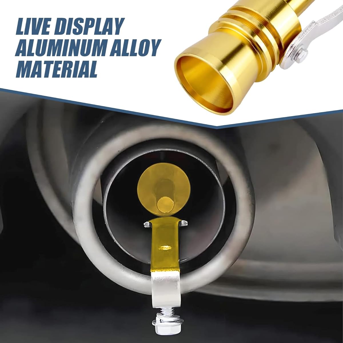 awlbed Car Turbine Sound Whistle Simulator 2pcs 4" x 0.9" Blow Valve Chip Sound Emulator Exhaust Pipe Sounder Tail Whistle Turbine Whistle Roller Universal Accessories Compatible with Most Cars (Gold #M)
