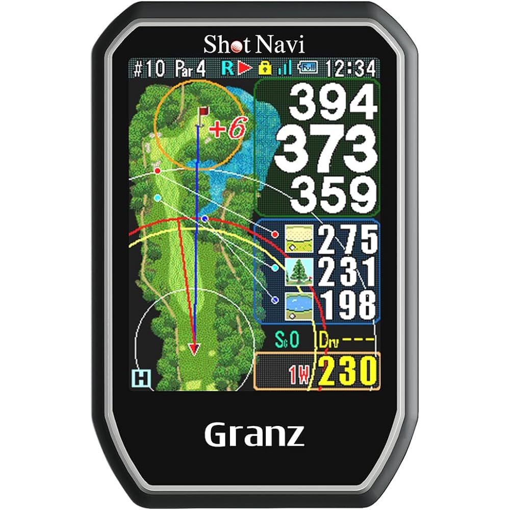 Shot Navi Granz BK Golf GPS Touch Panel Big Letters Ultra Lightweight 54g Made in Japan Equipped with the latest GPS chip Compatible with Michibiki L1S Competition Mode Height Difference Rechargeable