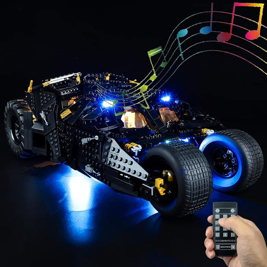 Kyglaring LED Lighting Kit for Lego DC Batman Batmobile Tumbler Building Kit and Light Set Compatible with Lego 76240 Brick Model - No Lego Set (RC Sound Version)