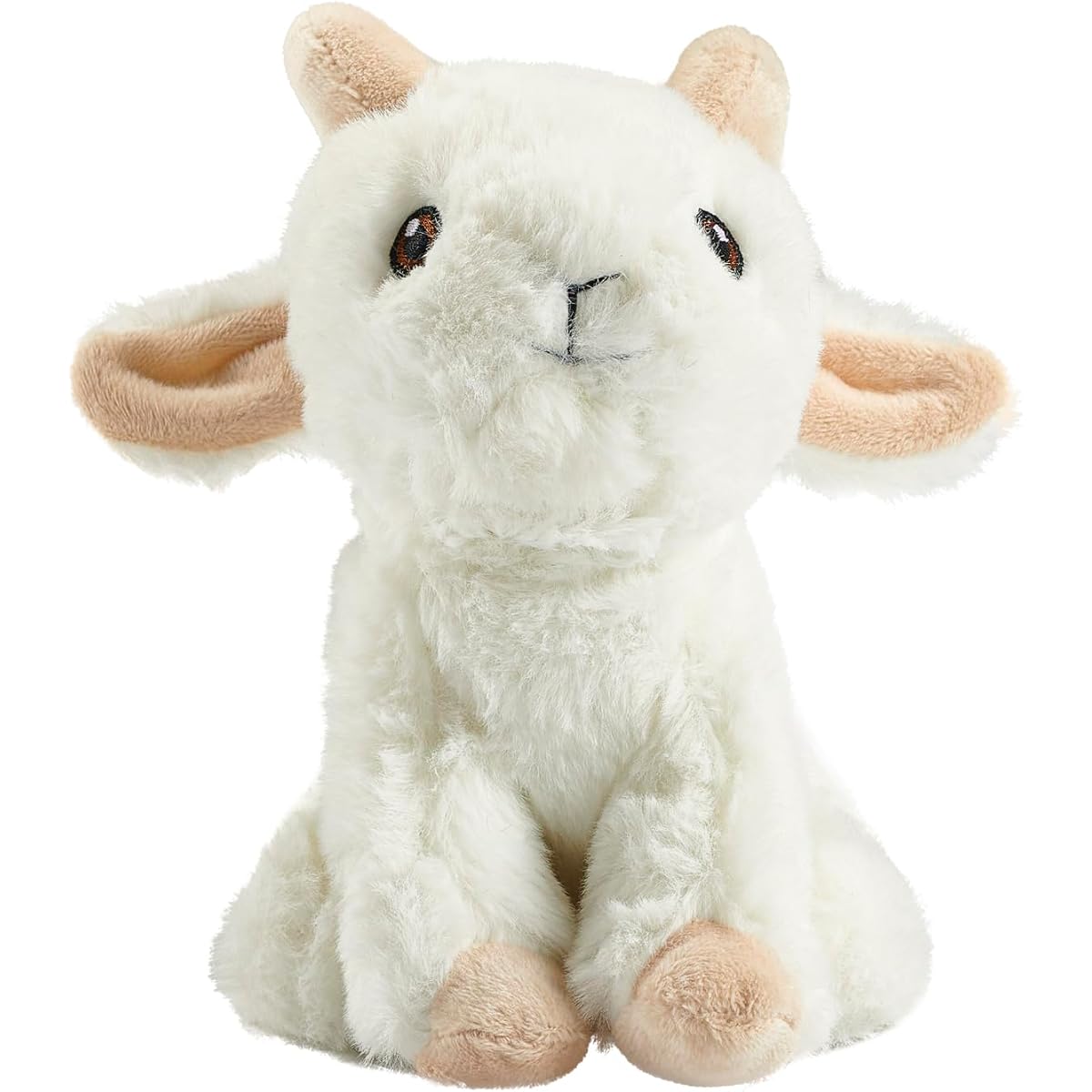 Forest & Twelfth Earth Safe Goat Stuffed Animal Safari Animal Plush Toy Eco Friendly Stuffed Animal for Babies/Kids Soft Toy Made from 100% Recycled Plastic (6" Goat)