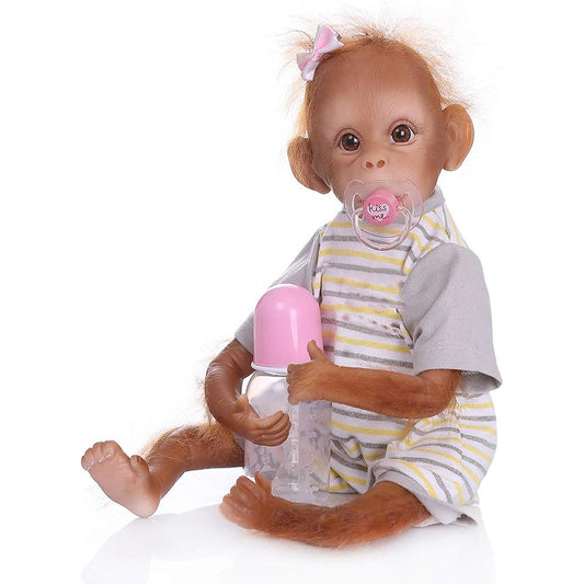 16inch 40cm Bebe Reborn Toddler Doll Monkey Handmade Soft Silicone Cotton Body Realistic Cute Baby Toy(I)