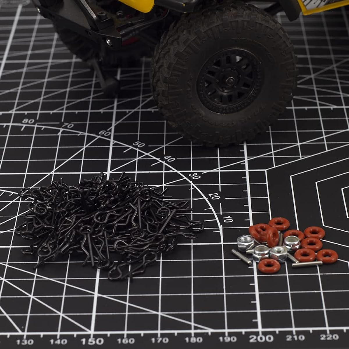 RC Body Clips, 110pcs Car Clip Pins for 1/8 1/10 1/12 RC Car Clips R Clips for Truck Buggy Shell Replacement Parts Black