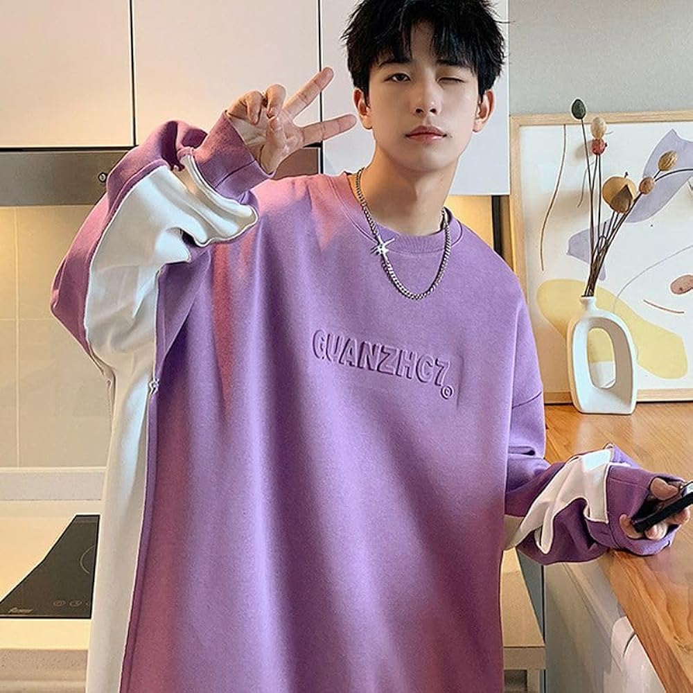[KOTRBOY] Men's Long T-Shirt, Cut and Sew Stylish Sweatshirt, Loose, Large Size, Men's, Autumn Clothes, Long Sleeve, Men's T-Shirt, Top