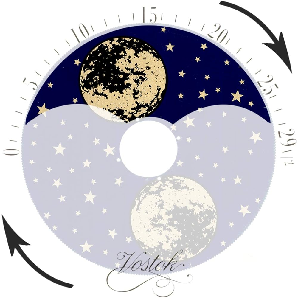 JUSTIME Moon Phase Wall Clock, Large Clock, Wall Hanging, Silent Clock, Wall Clock, Wooden, Oak Wood, Wall Clock, No Second Hand Sound, Stylish