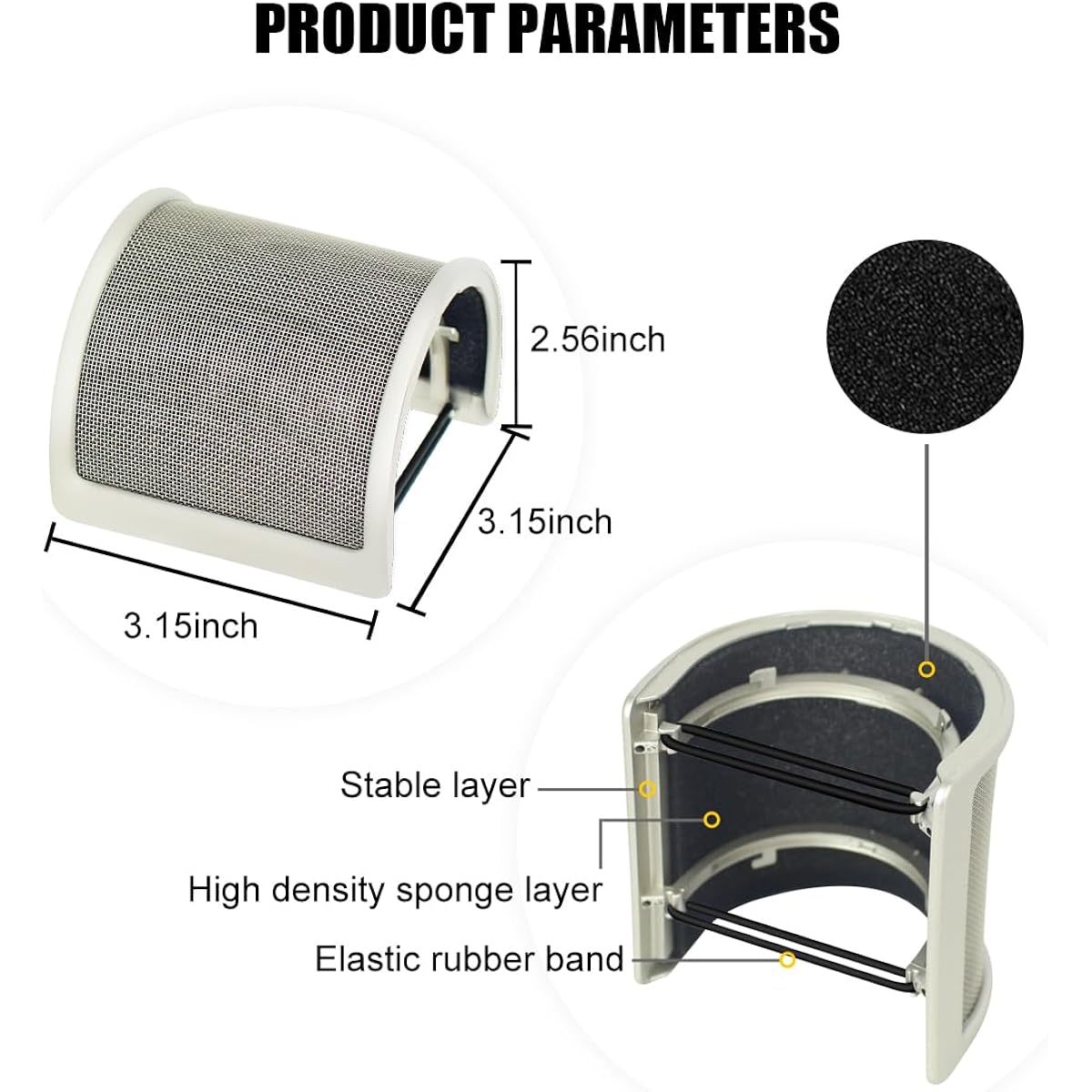 Micfuns ushape Gold for mic pop fritters (Gold)