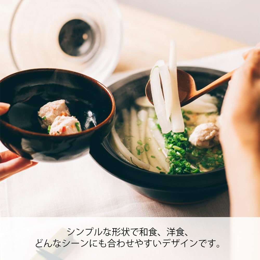 HARIO Glass Lid Earthen Pot No. 9 3000ml GDN-255-B Black