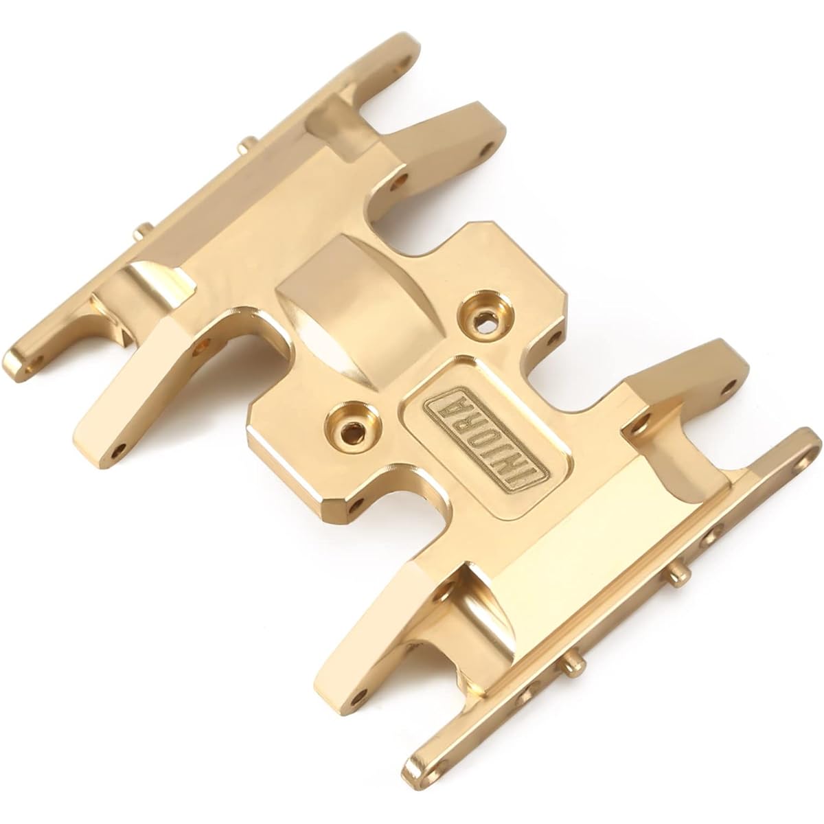 INJORA RC Skid Plate Brass Chassis Accessories for 1/24 RC Crawler Axial Gladiator Bronco C10 JLU Deadbolt Upgrade Parts (Gold)