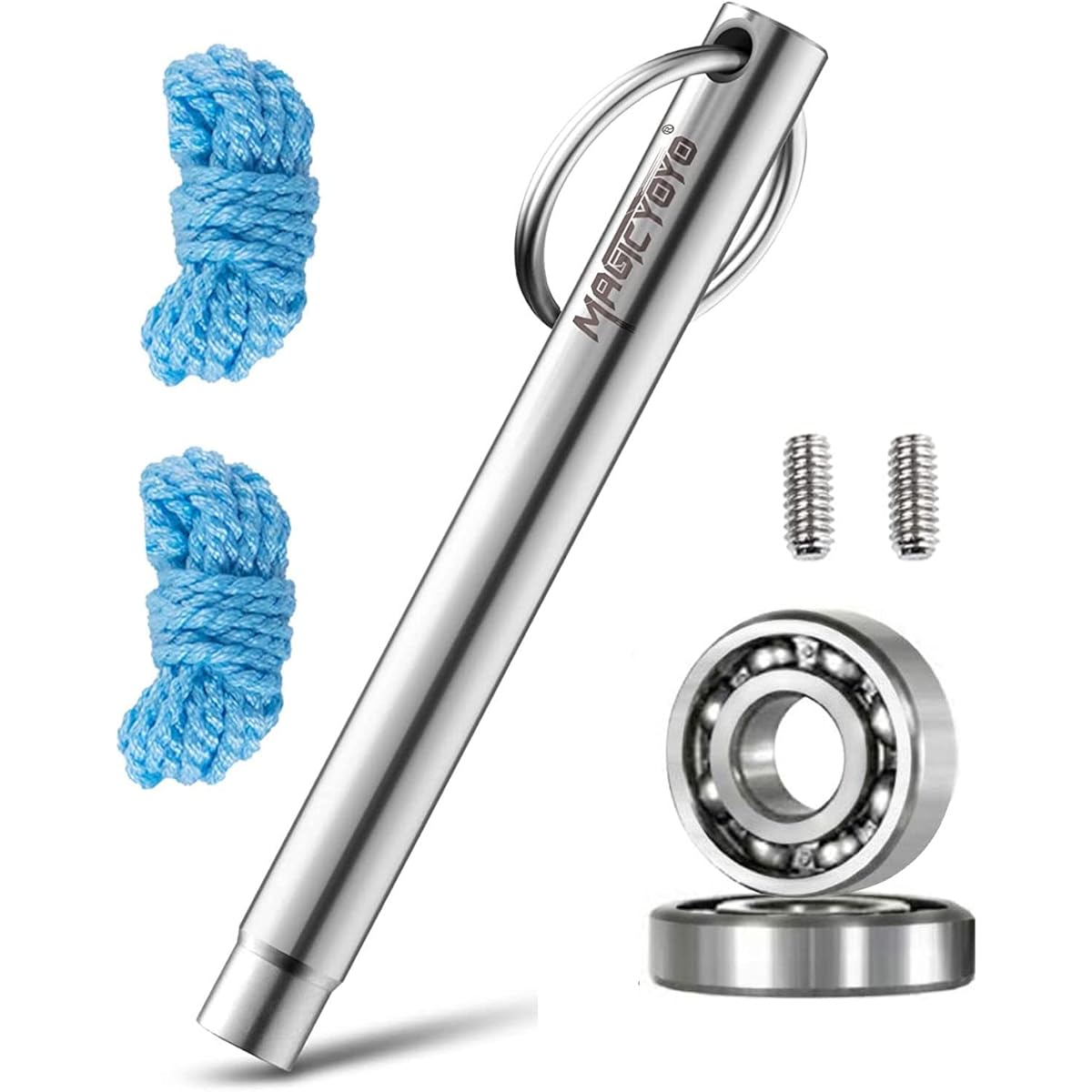 Responsive Yoyo Ball Bearing Responsive 8 Ball Narrow C Flat Bearing 2 yoyo bearings 2 M4 x 8mm axles 2 bearing removers + 2 yoyo strings for K2 V6 T7 M002