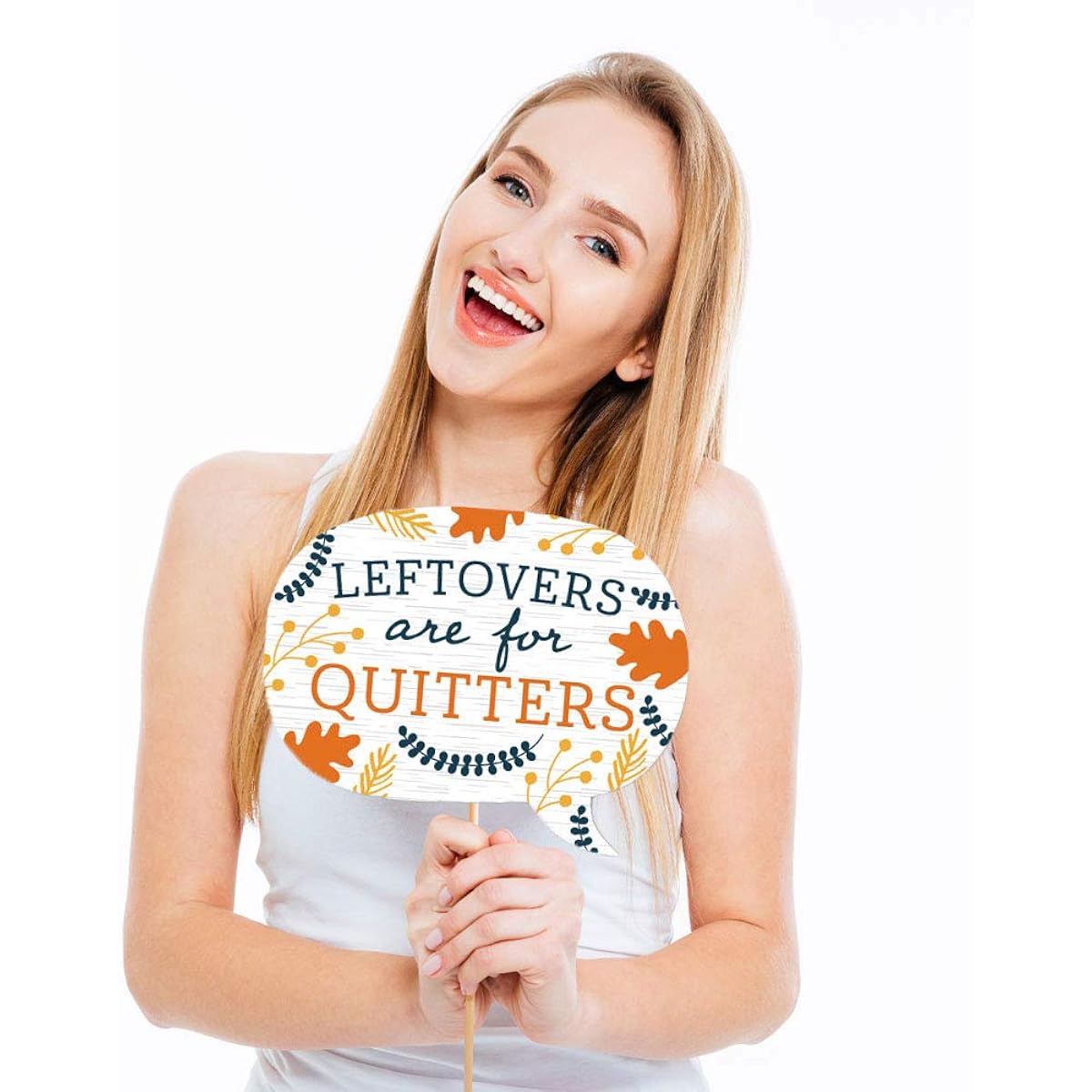 Big Dot of Happiness Funny Happy Thanksgiving - Fall Harvest Party Photo Booth Props Kit - 10 Pieces