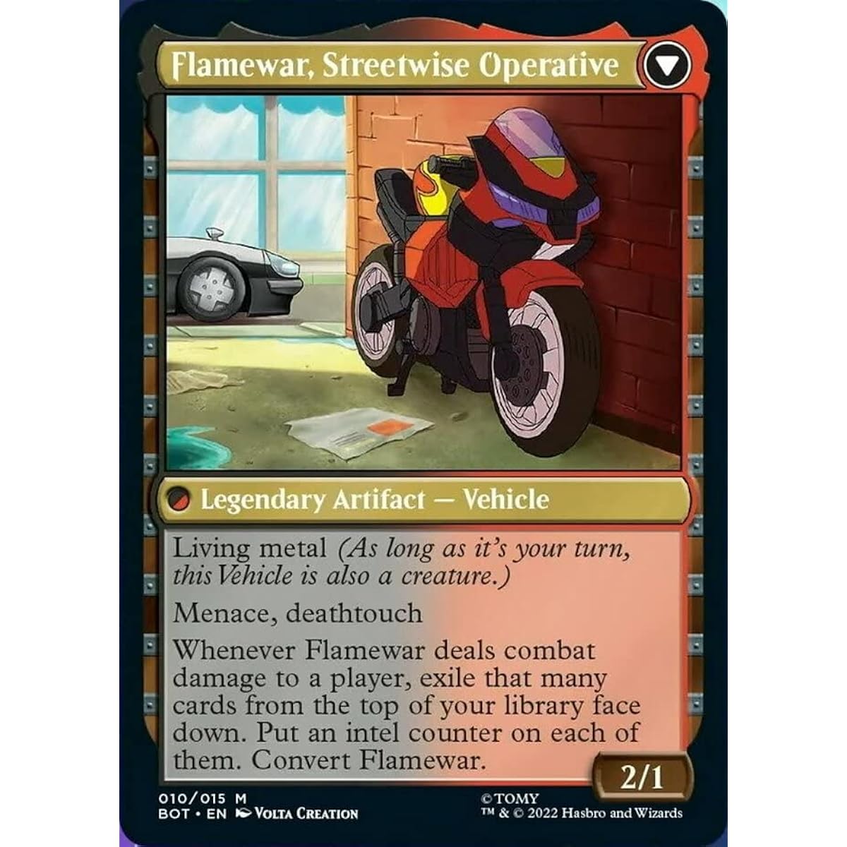 Magic: The Gathering - Flamewar, Brash Veteran // Flamewar, Streetwise Operative (010) - Transformers