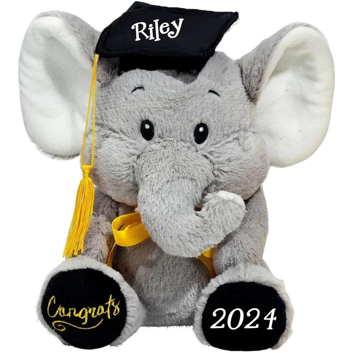 Personalized Graduation Elephant High School or College Graduation Gift Stuffed Animal Keepsake - 9"