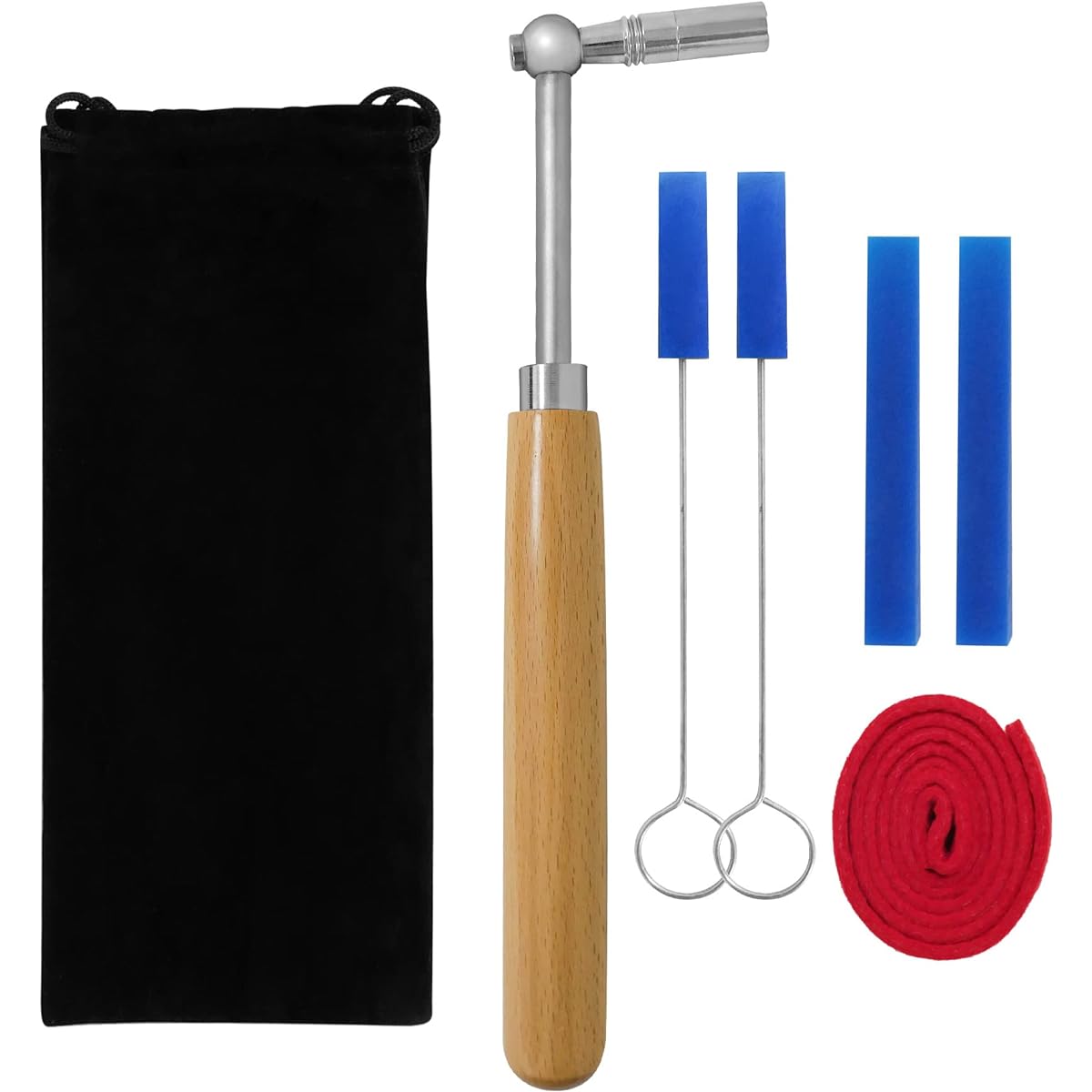 Professional Piano Tuning Kit Piano Tuner Hammer Mute Kit Tool Piano Tuning Lever Tool with Case 6 Pieces