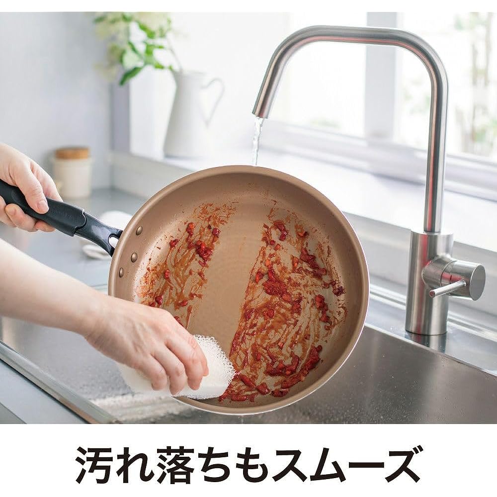 [Long-lasting frying pan] Evercook stir-fry pot, deep 28cm, compatible with all heat sources (IH compatible) [500-day guarantee] Non-stick frying pan, PFOA free, navy Doshisha