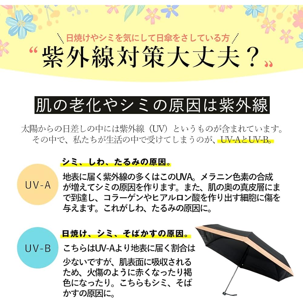 [Vita Felice] Vita Felice Wide Folding Umbrella for Both Sunny and Rainy Days (Rib 60cm) Women's vsgz-451z