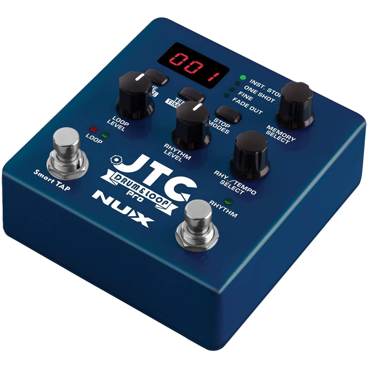 NUX NDL-5 JTC Drum & Loop PRO | Dual FX Guitar Foot Pedal Dark Blue Full Size