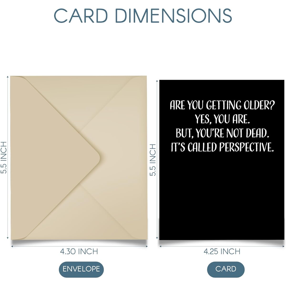 Modern Wit Happy Birthday Card Single 4.25 x 5.5 Greeting Card with Envelope Blank Inside Funny Birthday Card for Men and Women Are You Getting Older? Yes You Are
