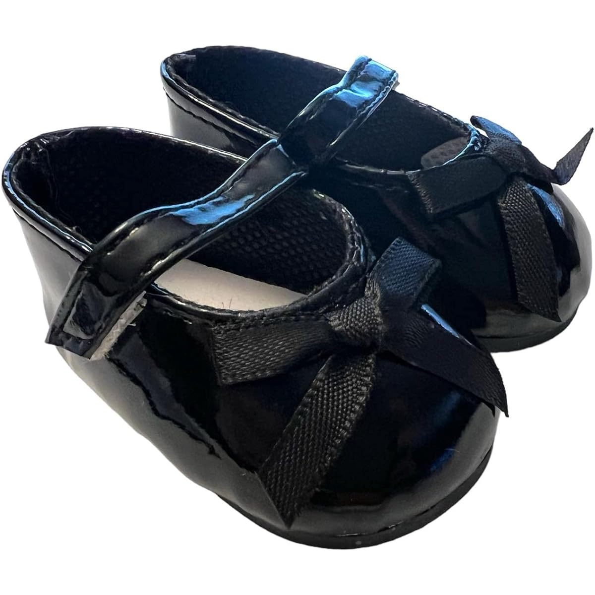 Black Bow Mary Jane Shoes Fits American 18 Inch Girl Dolls and Kennedy and Friends Dolls - 18 Inch Doll Shoes