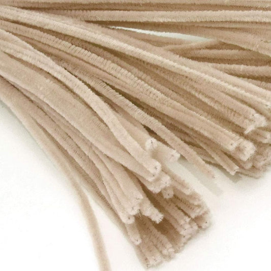 The Crafts Outlet Chenille Stem Pipe Cleaners 12" (30cm) 25pc Tan