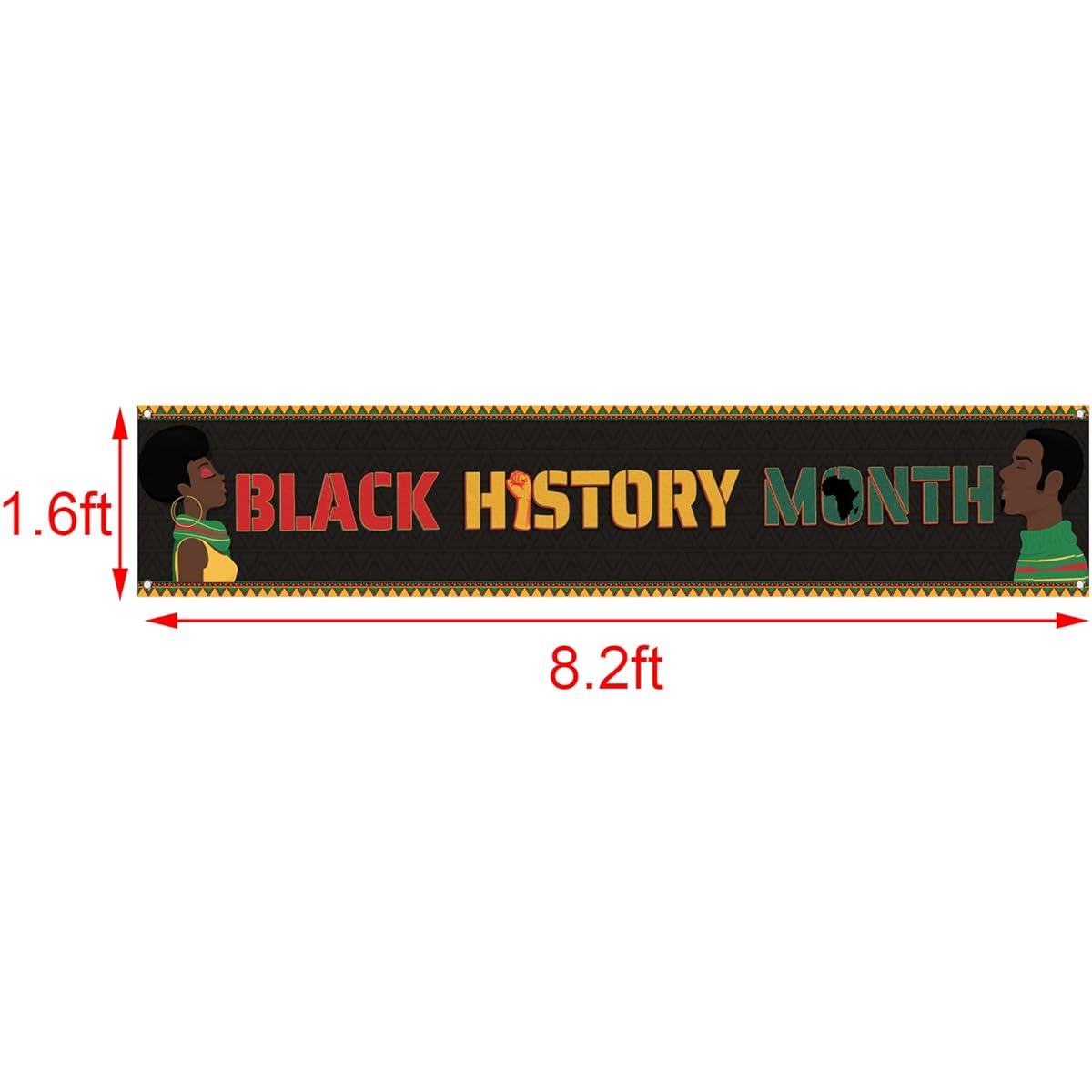 Black History Month Fence Banner African American National Holiday Party Photo Booth Backdrop Garden Outdoor Decoration