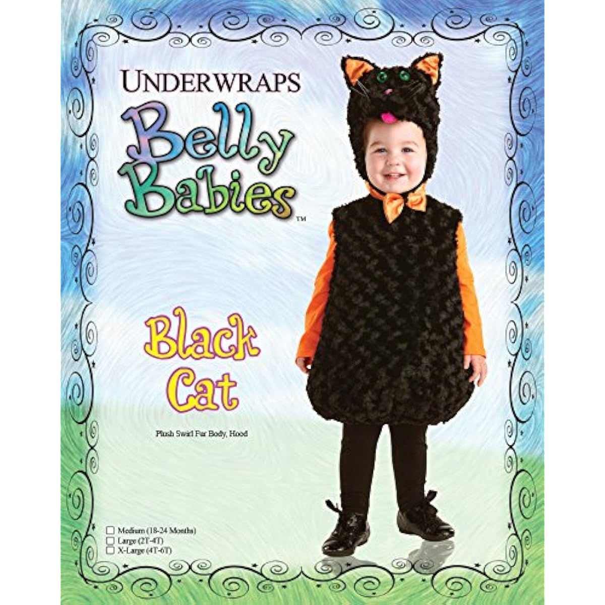 Black Cat Plush Costume for Child - Black - Medium