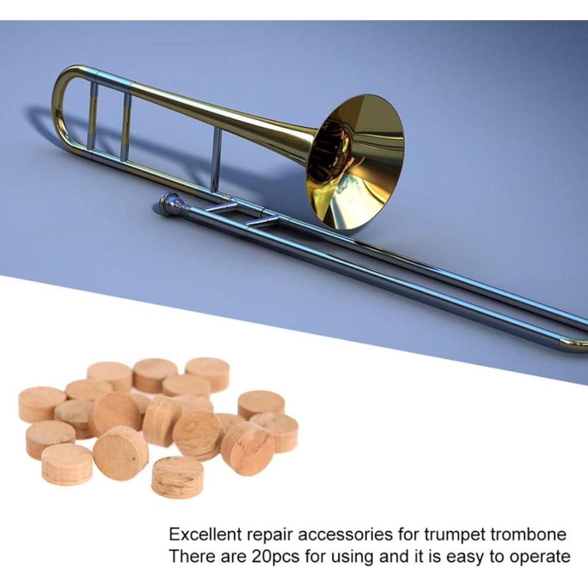 EXCEART 5pcs Trombone Cork Pad Trombone Water Key Cork Spit Valve Cork for Musical Instrument Accessories