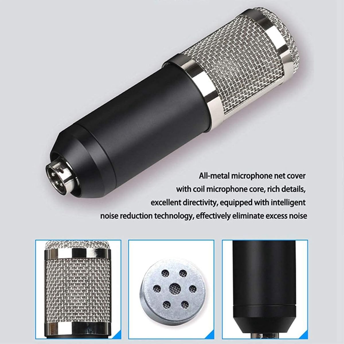 Condenser Microphone Recording Microphone Karaoke Microphone Set Microphone with Stand for Computer Vocal Microphone