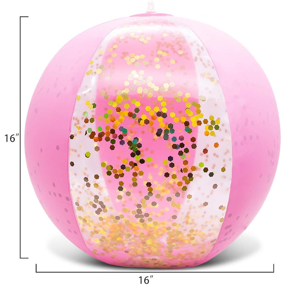 Amor Inflatable Glitter Beach Ball 16" Accessories Confetti Pink