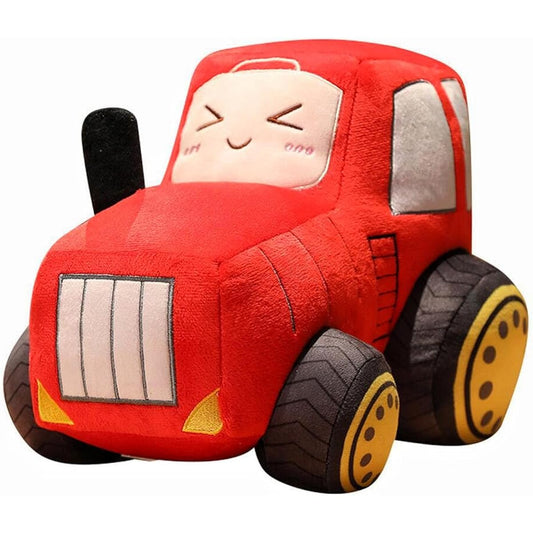 XIYUAN Car Plush Toy, Tractor Plush Toy, Truck Toy, Super Cute Car Stuffed Animal Pillow - Soft Plush Toy for Little Boys, Girls, Babies, Toddlers - Great Gift (Red)