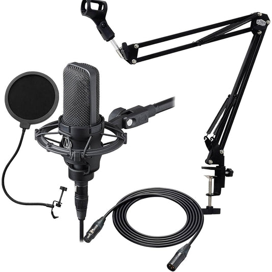 AT4040 Condenser Microphone BX9 High-end Set -3m genuine high-end microphone cable, pop blocker, arm stand included-