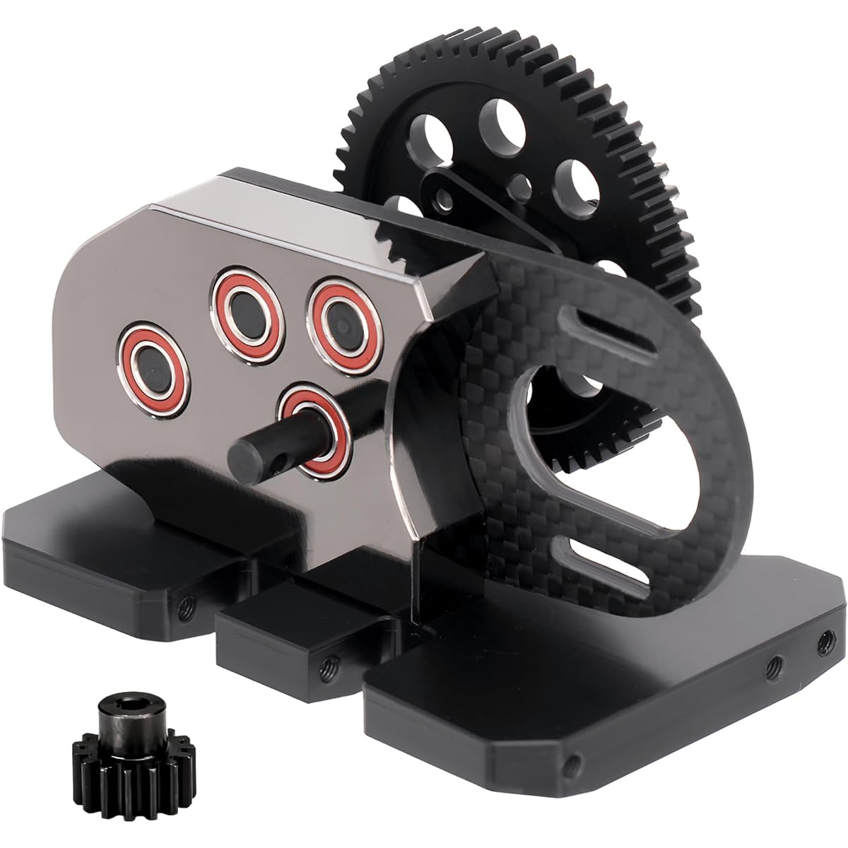 Powmok AMK 1/10 Transmission Aluminum 2 Row Transmission Overdrive Gearbox Set 1/10 RC Crawler Comp Build SCX10 II Element Gspeed LCG Chassis SCX10 II Upgrade Accessories