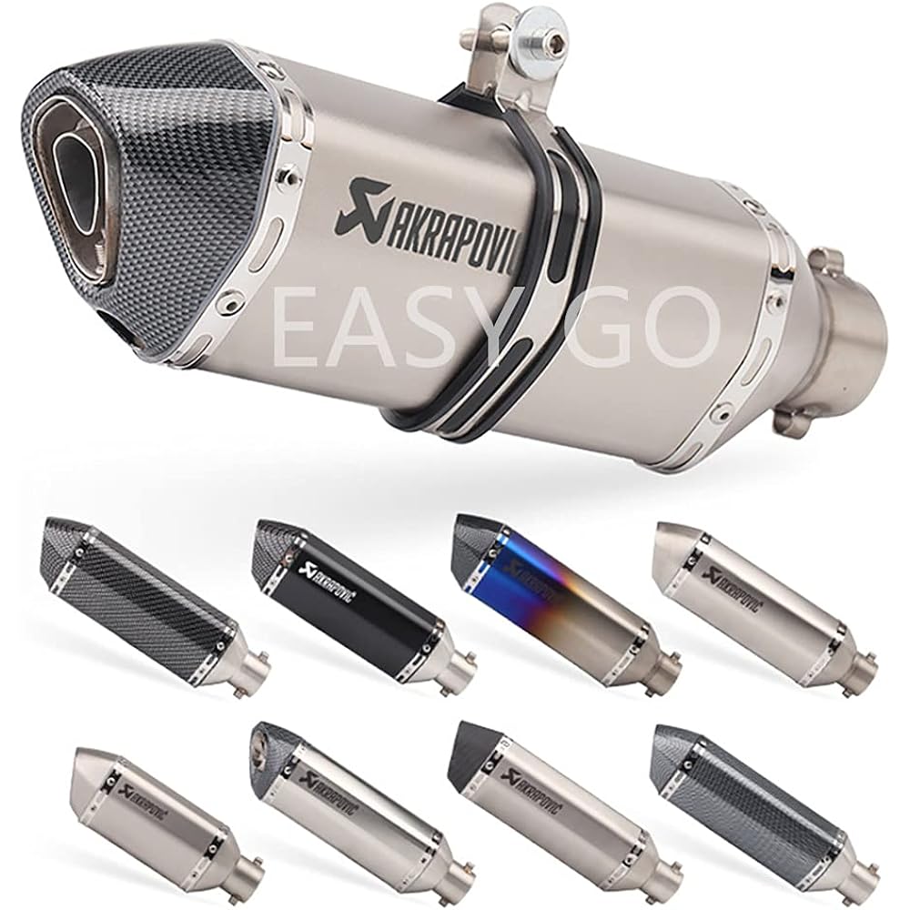 Slip-on Muffler Universal Bike Silencer 38mm Inlet 50.8mm (D, 370mm)