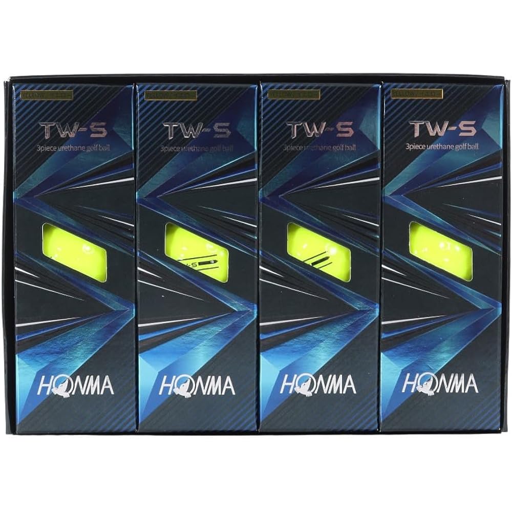 Honma Golf Ball TW-X TW-S 2021 1 Dozen 12 Balls White Yellow 3 Piece Tour Spin Distance TOUR WORLD Honma HONMA/TW-S_2021/Yellow