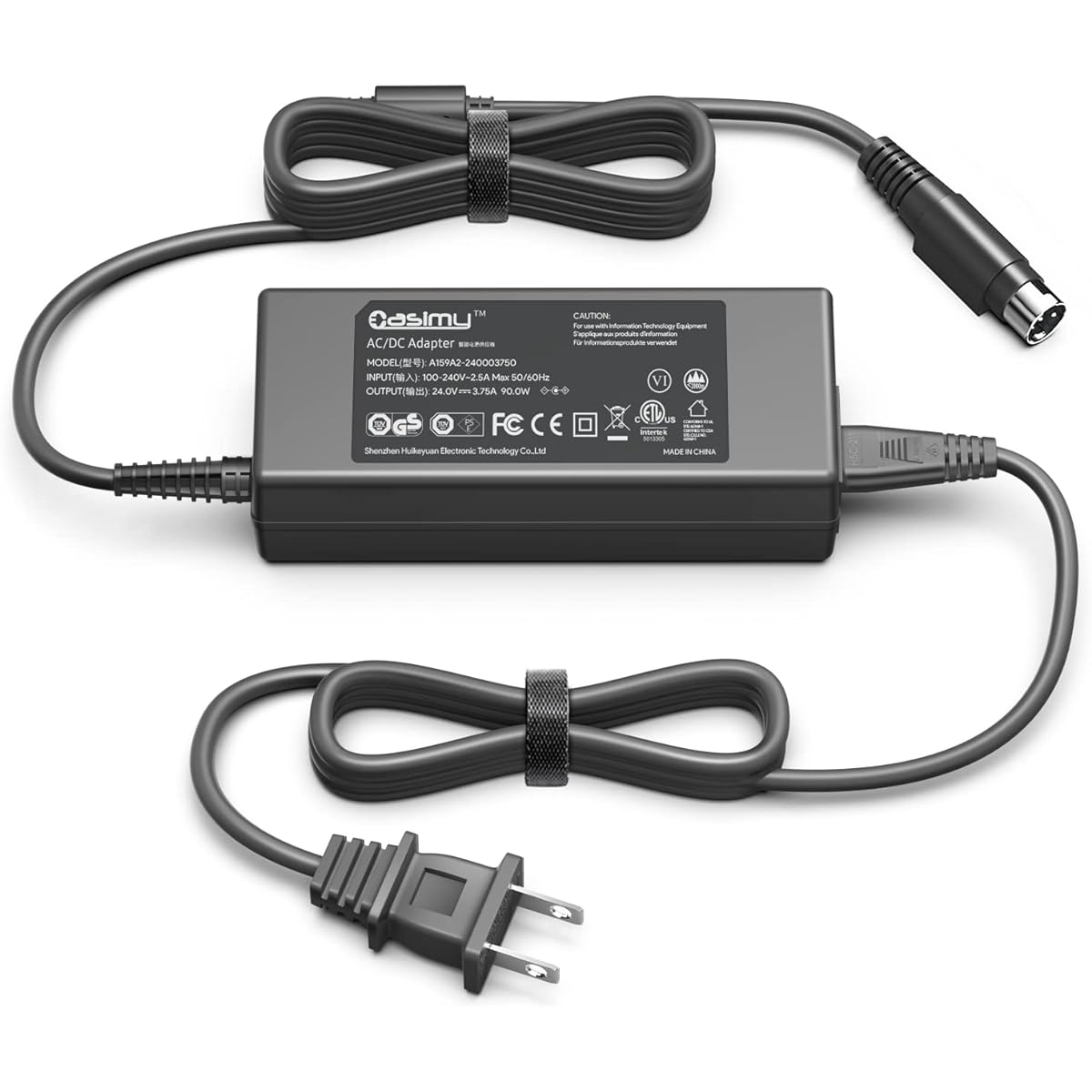 CASIMY 24V 3.75A 90W Charger AC Adapter Resmed S9 Series Res Med IPX1 Machine S9 H5i REF 36003 369102 R360-760 DA-90A24 36970 S9 Elite S9 Escape Machines Power Supply 3 Pin