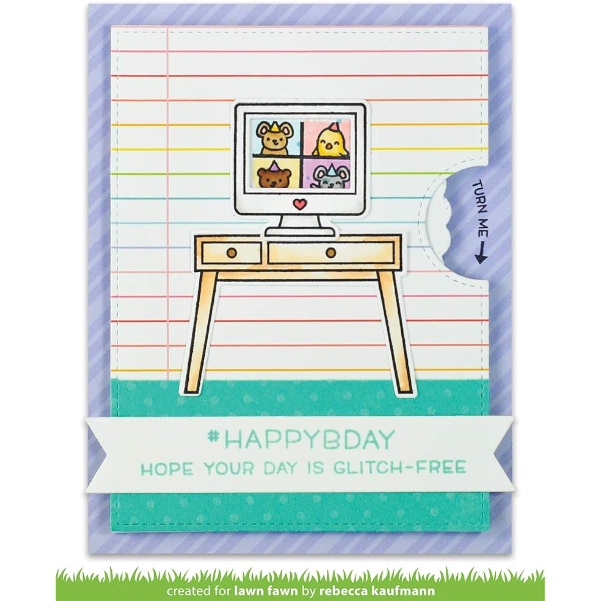 Lawn Fawn Virtual Friends 4" x 6" Clear Stamp Set and Harmony Dies, Set of 2 Items (LF2504, LF2505)