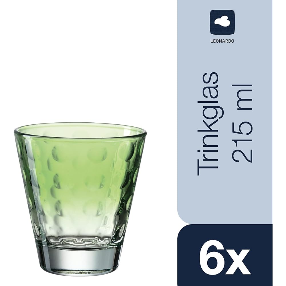 LEONARD tumbler set of 6 light green 215ml Optic 025898