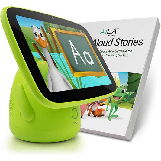 ANIMAL ISLAND Aila Sit & Play Virtual Preschool Learning Plus Reading System with 60 Storybooks for Toddlers Ages 12-36 Months Gold Mom's Choice Numbers Stories Songs Best Baby Gifts