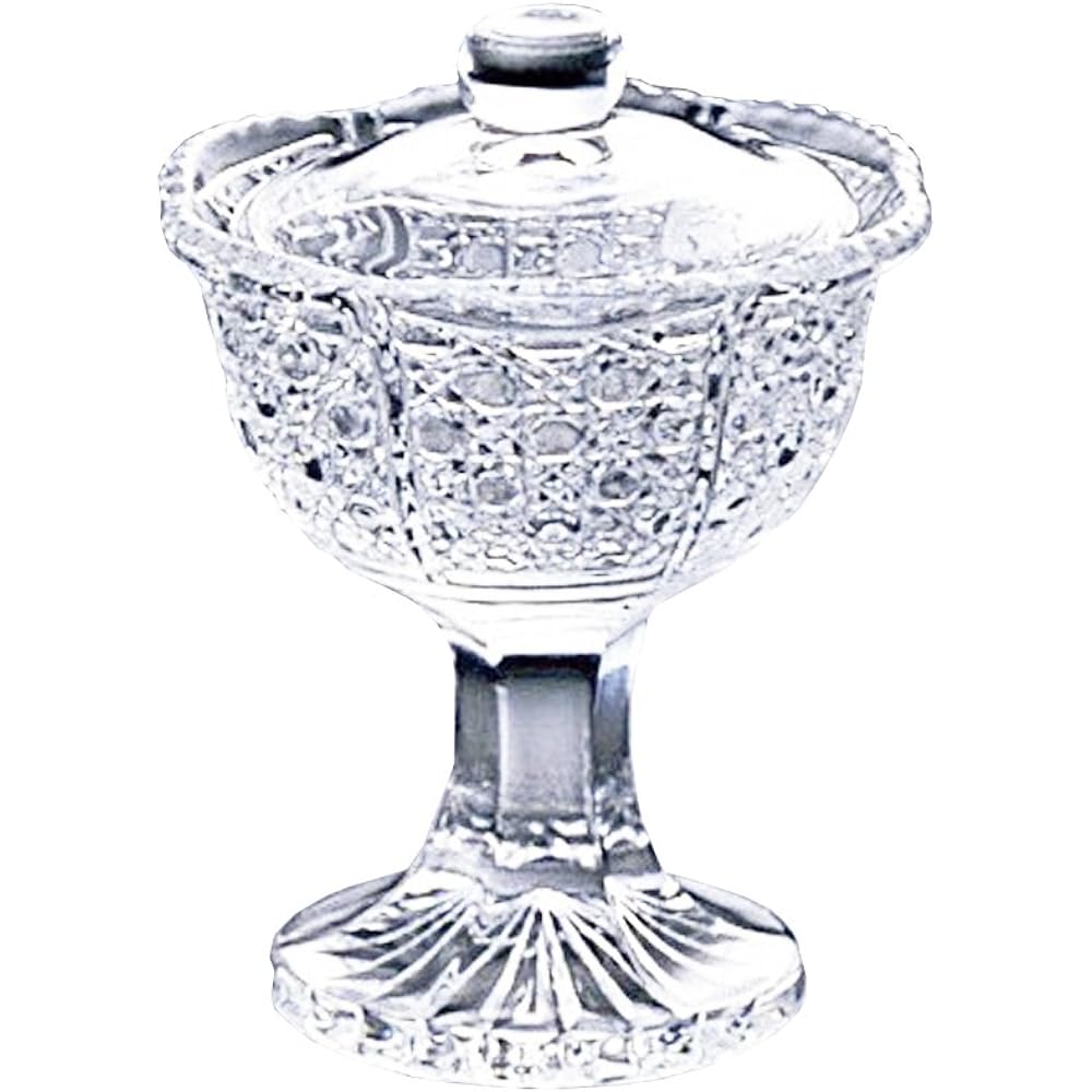 Adelia Cup with Stand, Clear, Maximum 7.5 x Height 9.8cm, Horse Cup, Delicacy with Lid, Set of 6, Crystal Glass, Made in Japan F-70198