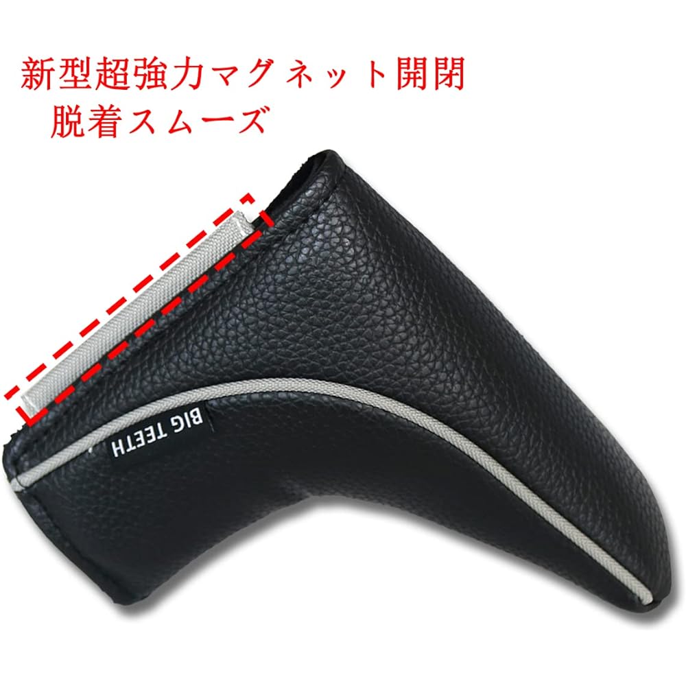 Big Teeth Putter Cover High Quality Single Color Cover America Pin Type Magnetic Golf Putter Cover Pin Type Blade Type Head Cover