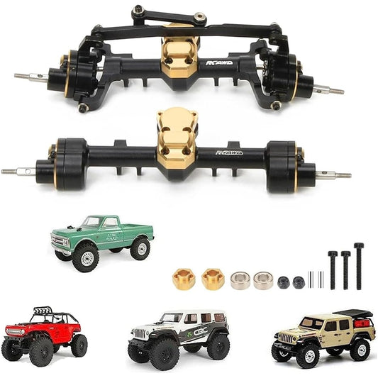 Alloy Front Rear Portal Axle Housing with Steel Gear Axial SCX24 Crawler Upgrade Parts (Black)