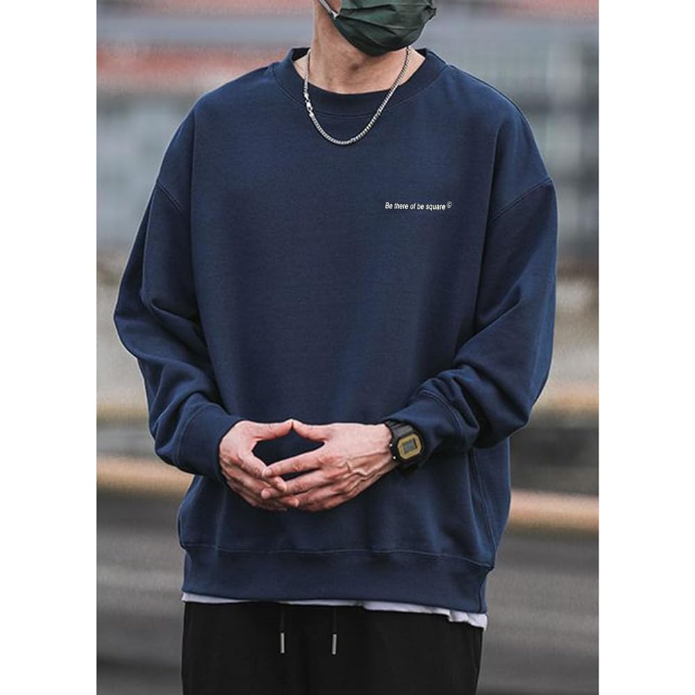 [OKJCON] Men's Sweatshirt, Long Sleeve, Spring, Loose, Stylish, Casual, Pullover, Large Size