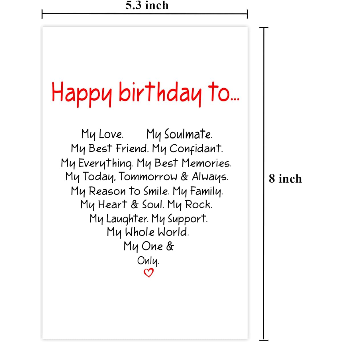 TRAMIN Birthday Cards for Boyfriend Husband Funny Birthday Cards for Wife Girlfriend Naughty Love Cards for Men Women Happy Birthday To My One and Only