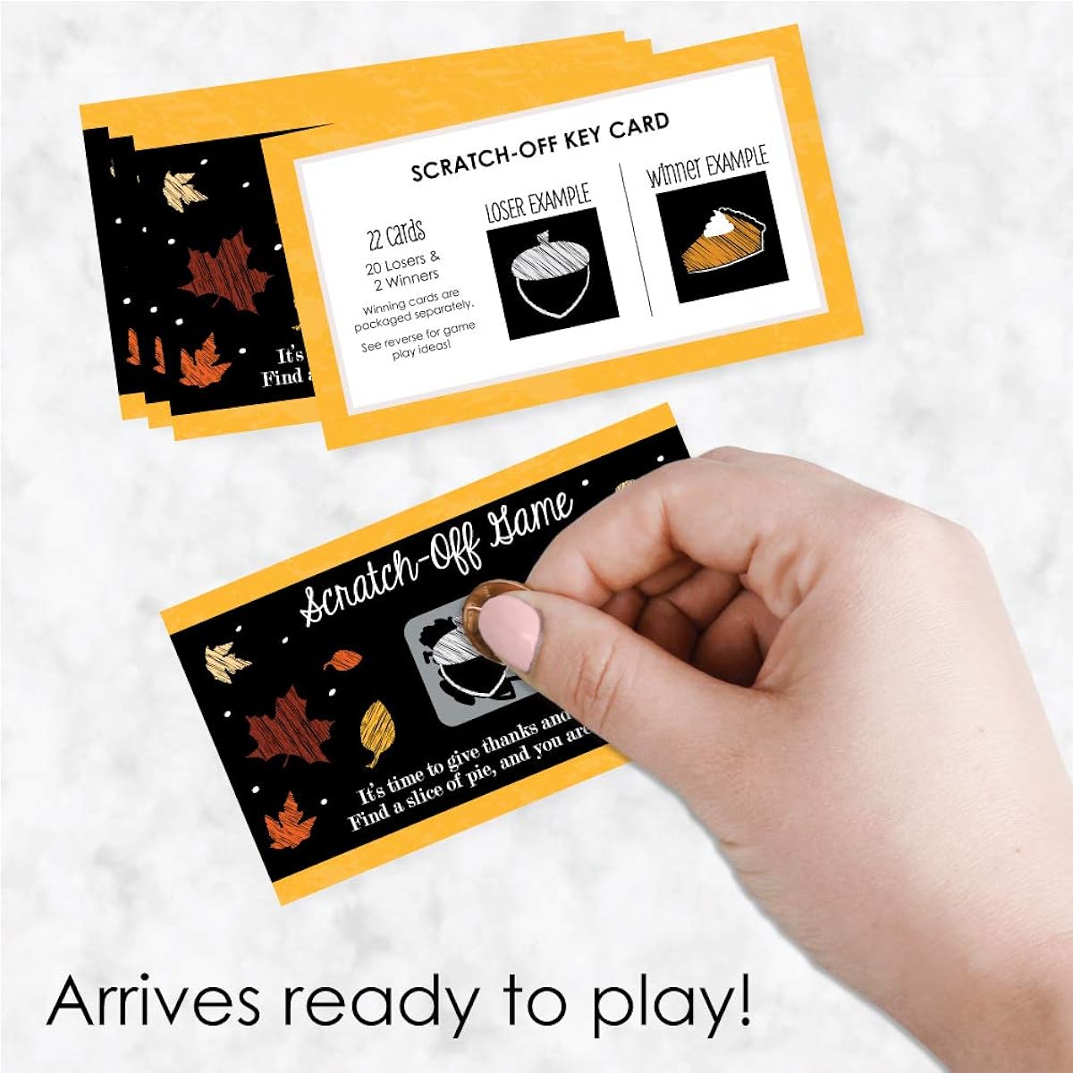 Big Dot of Happiness Give Thanks - Thanksgiving Party Game Scratch Off Cards - 22 Count