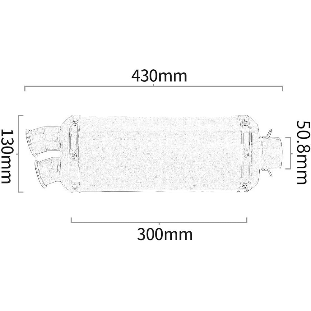 Bike slip-on muffler bike silencer general purpose 50.8mm length 430mm