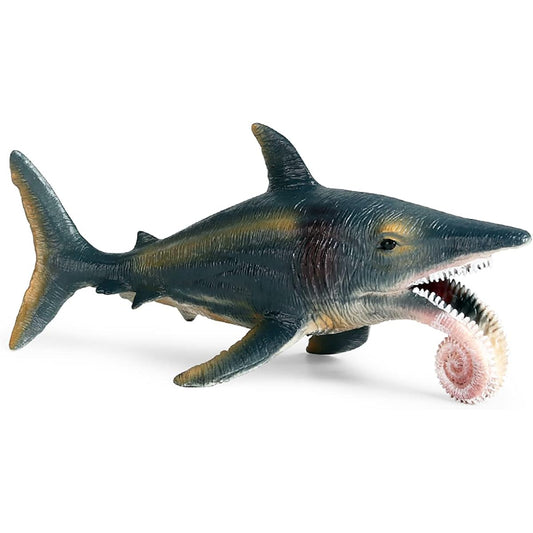 COYKA Helicoprion Action Figure Spiral Tooth Shark Toy Prehistoric Sea Creature Blue 7.5"