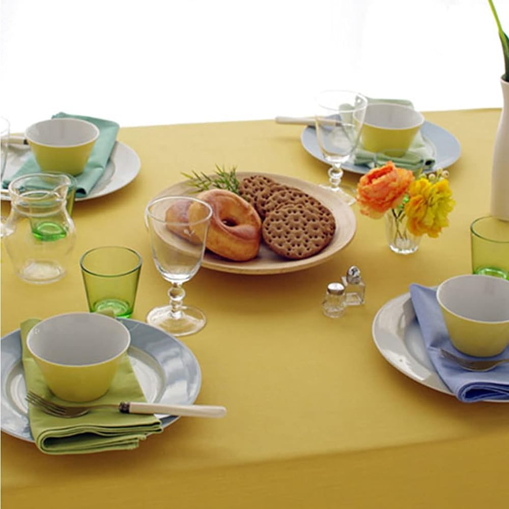 Blooming Nakanishi Table Cloth Delicious Color (Banana (Yellow) / 130 x 230 cm) For 6 People Water Repellent Rectangle Plain Machine Washable (Water Repellent Finished/Made in Japan) 400230-0001-37