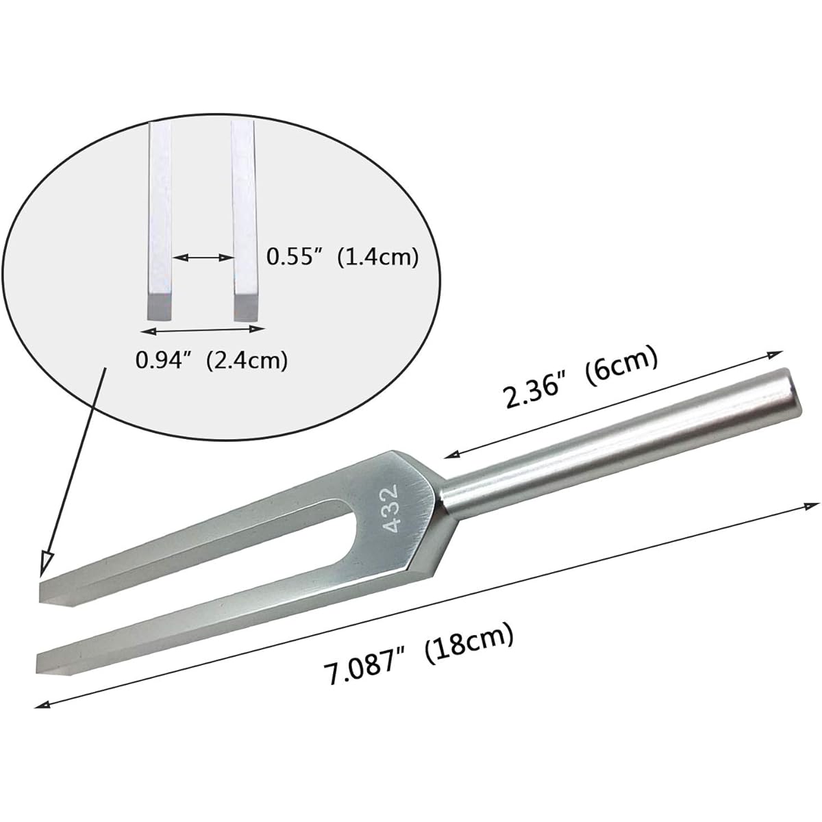 432Hz Aluminum Alloy Tuning Fork with Wooden Hammer and Cleaning Cloth for Tune Violin Piano Guitar Perfect Healing Balance Healer Vibration