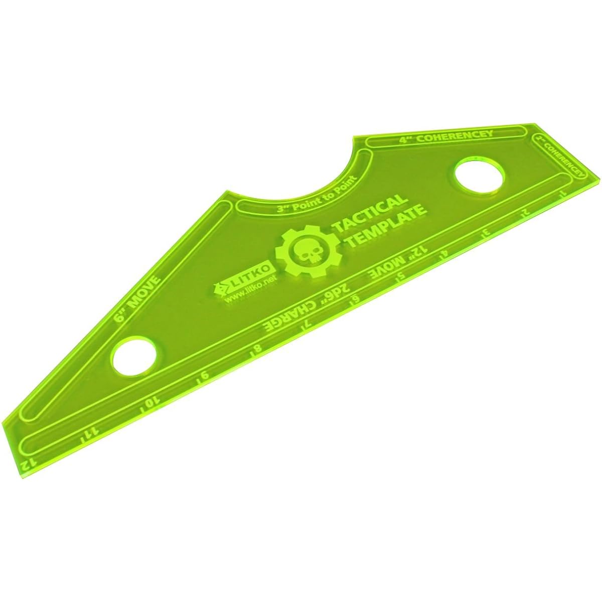 MK6 Gothic Battle, 12 inch Tactical Template, Fluorescent Green (1)