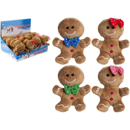 10cm Soft Stuffed Plush Toy with Red Bow - Natural Toys for Christmas - Christmas Decorations