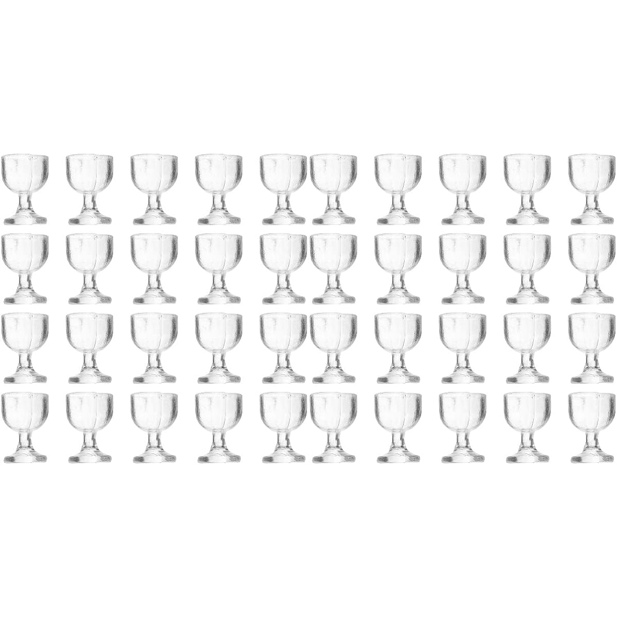 LOGOFUN Dollhouse Miniature Wine Glasses, 40pcs 1:12 Scale Drinking Cups Round Bottom Glasses Kitchen Accessories Decoration